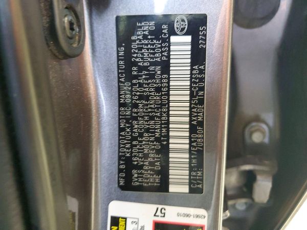 2020 TOYOTA CAMRY