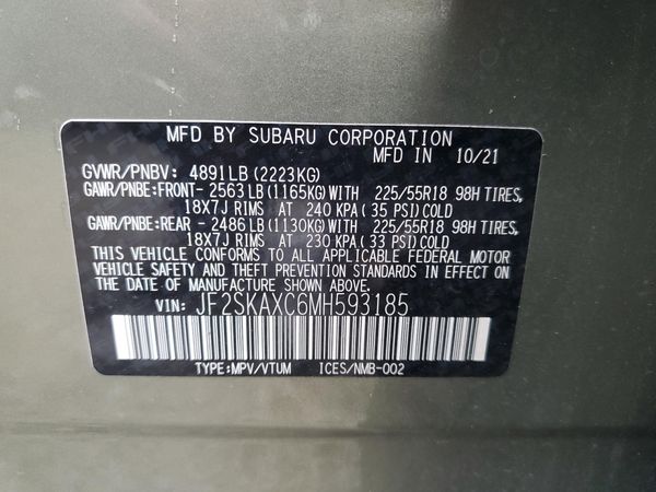 2021 SUBARU FORESTER Touring