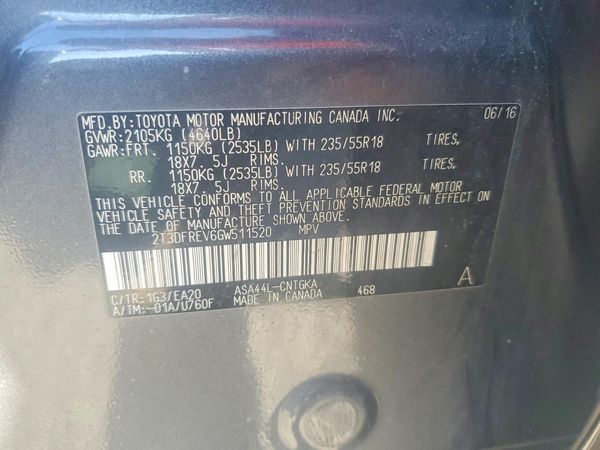 2016 TOYOTA RAV4 Limited (G Grade)
