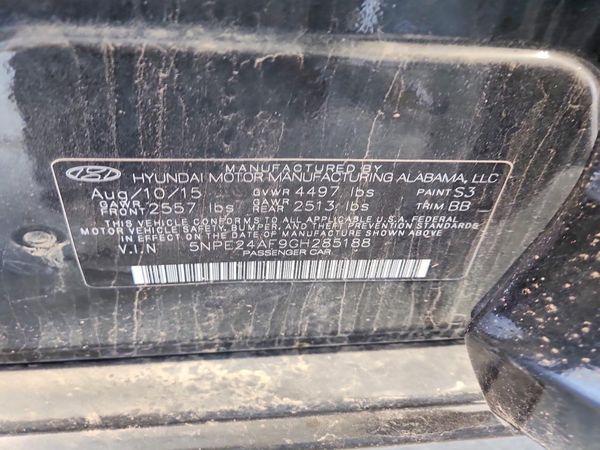2016 HYUNDAI SONATA — VINS