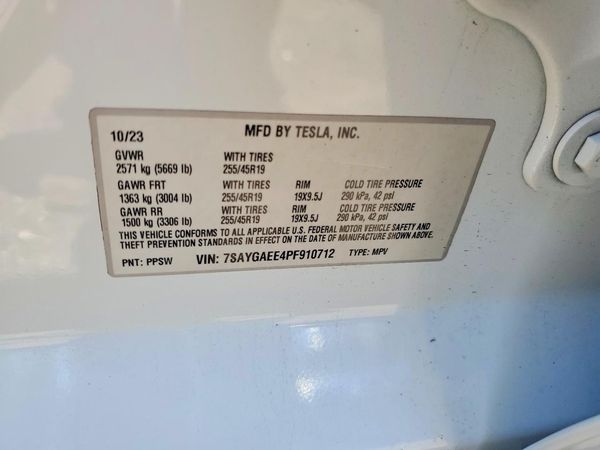 2023 TESLA MODEL Y — VINS