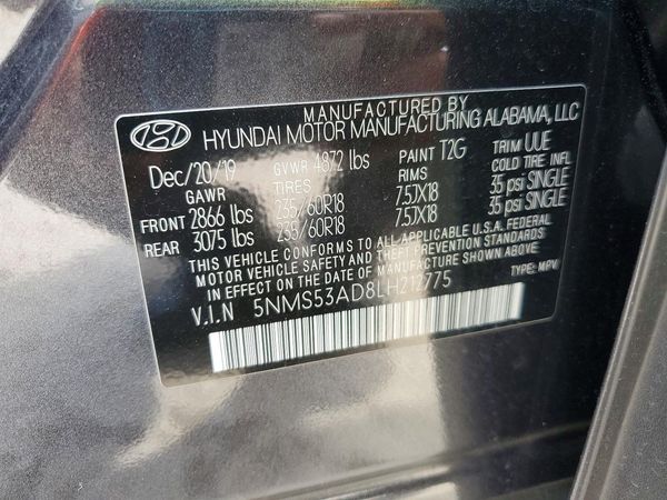 2020 HYUNDAI SANTA FE Limited