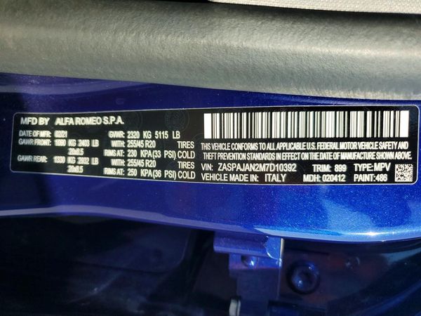2021 ALFA ROMEO STELVIO RWD