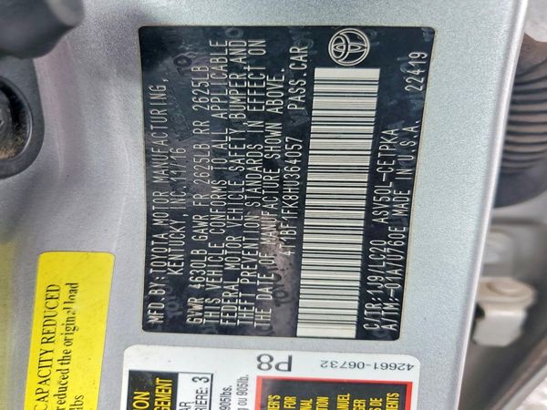 2017 TOYOTA CAMRY LE/SE/XLE/XSE