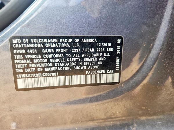 2020 VOLKSWAGEN PASSAT SE