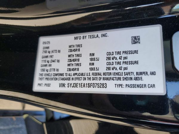 2025 TESLA MODEL 3