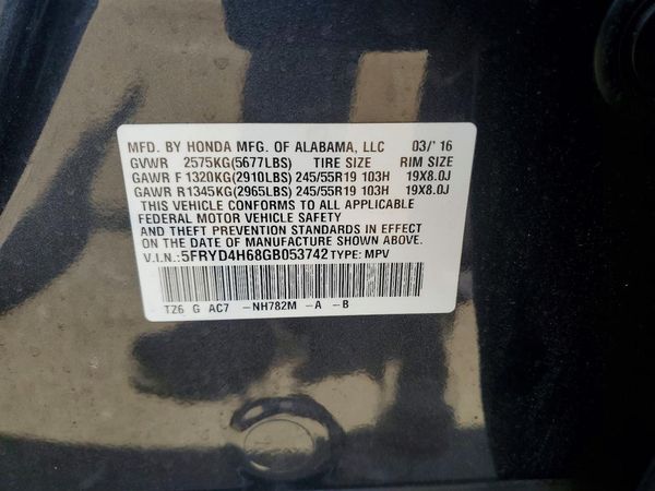 2016 ACURA MDX SH-AWD w/Tech pkg & RES