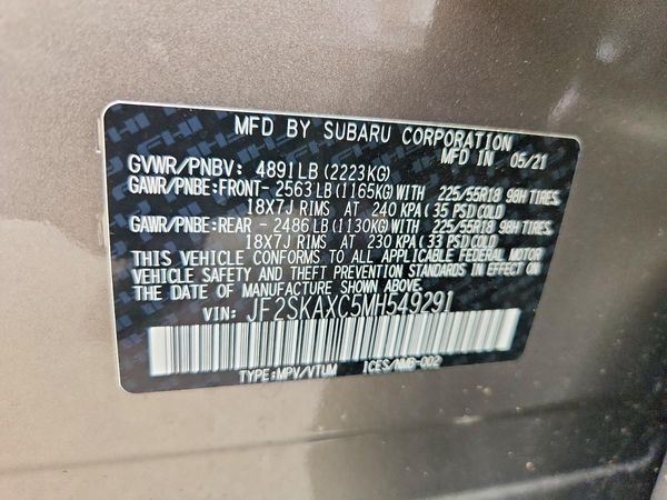 2021 SUBARU FORESTER