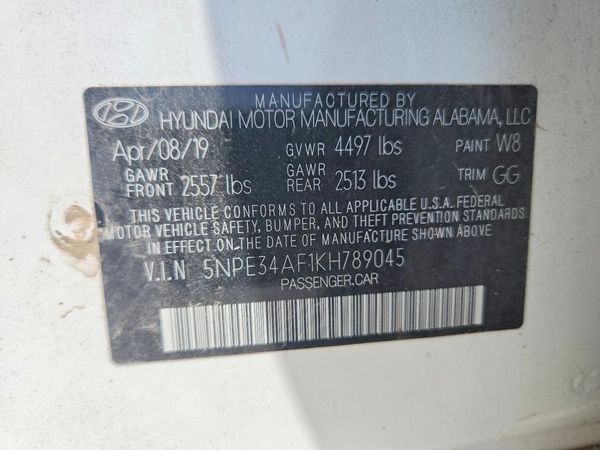 2019 HYUNDAI SONATA