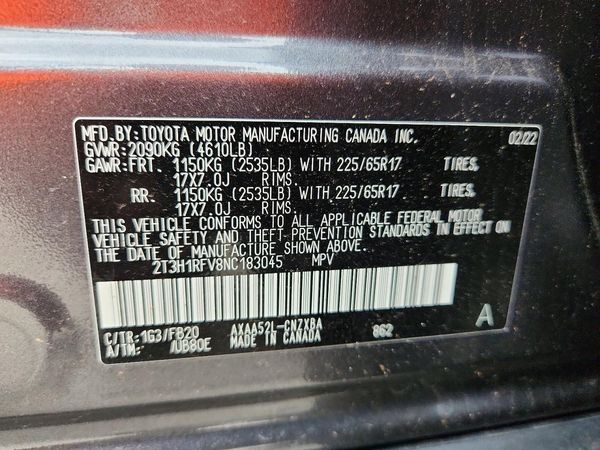 2022 TOYOTA RAV4 LE