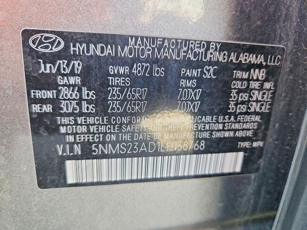 2020 HYUNDAI SANTA FE SE