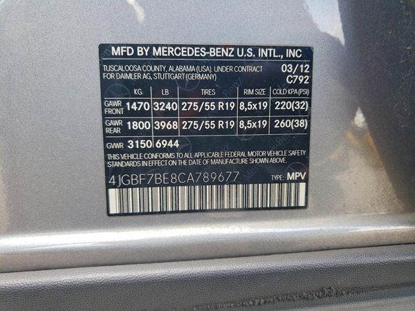 2012 MERCEDES-BENZ GL GL450 4-MATIC