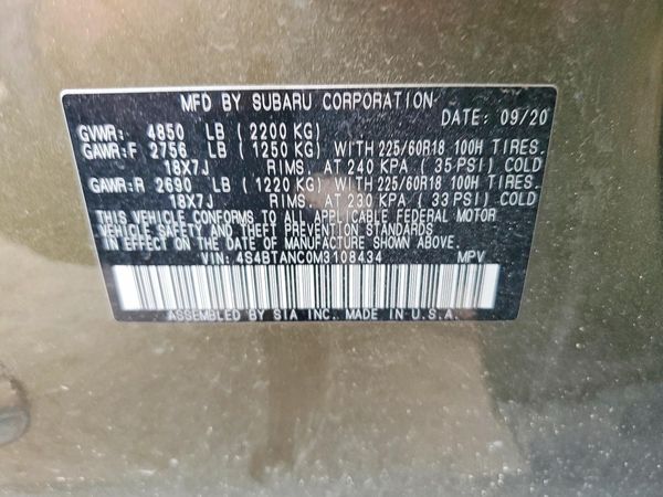 2021 SUBARU OUTBACK Limited+M/R+NAVI(HK) — VINS