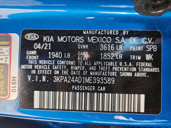 2021 KIA RIO LX, S