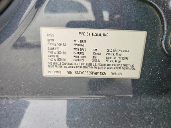 2023 TESLA MODEL Y — VINS