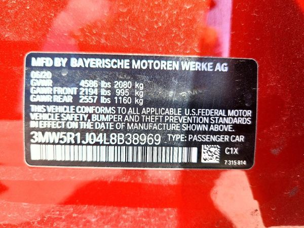 2020 BMW 330I NA