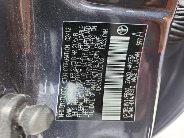 2012 TOYOTA PRIUS