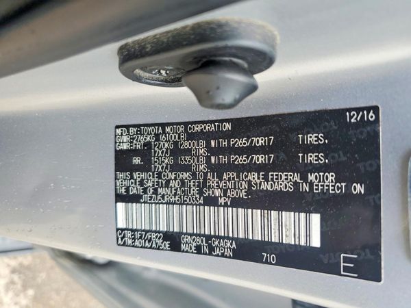 2017 TOYOTA 4RUNNER Ltd/SR5/SR5 Premium