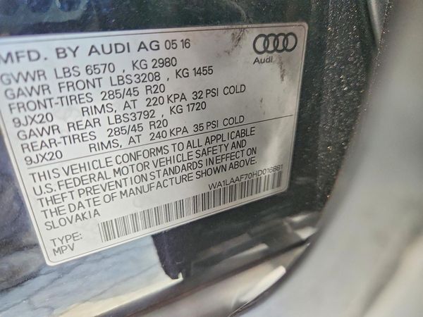 2017 AUDI Q7 quattro Premium Plus