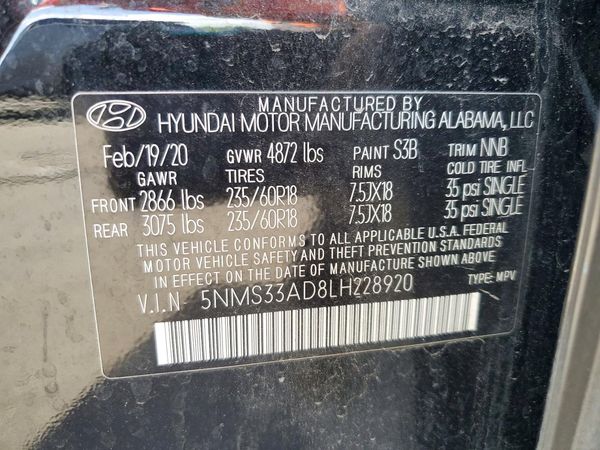 2020 HYUNDAI SANTA FE SEL