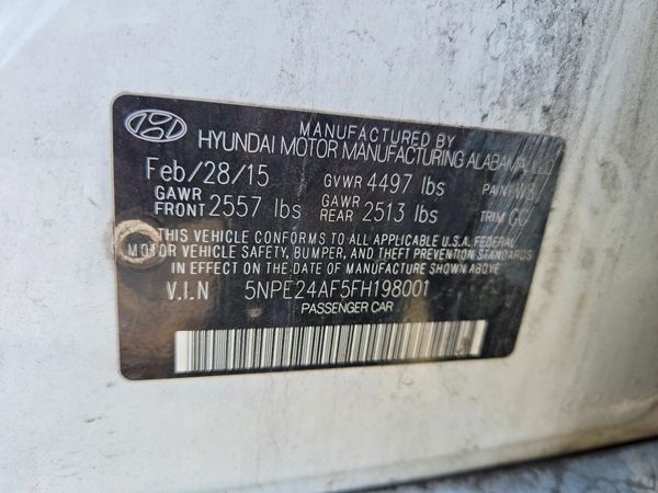 2015 HYUNDAI SONATA SE, ECO