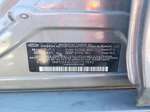 2013 HYUNDAI SONATA GLS/ GLS Popular — VINS
