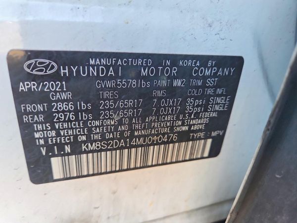 2021 HYUNDAI SANTA FE Blue