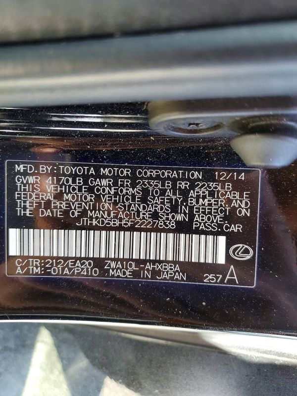 2015 LEXUS CT