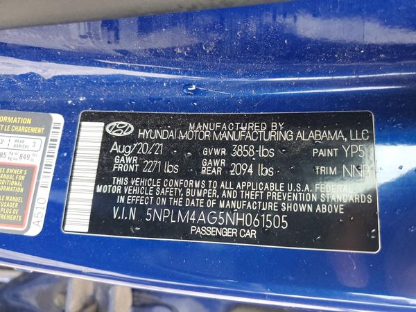 2022 HYUNDAI ELANTRA SEL