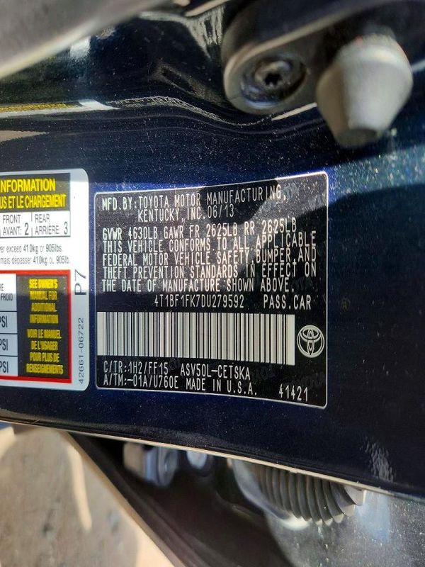 2013 TOYOTA CAMRY