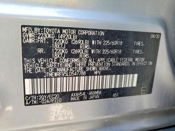 2020 TOYOTA RAV4 XSE HV