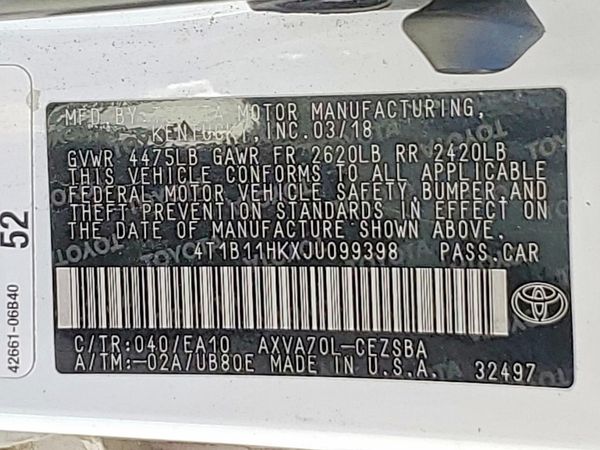 2018 TOYOTA CAMRY