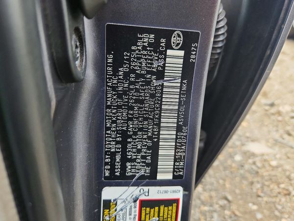 2012 TOYOTA CAMRY