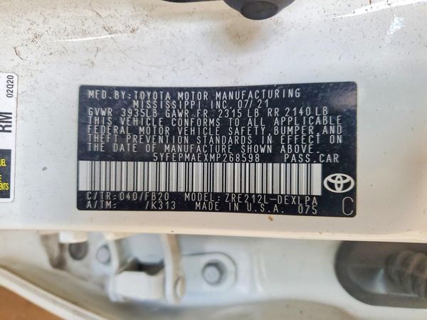 2021 TOYOTA COROLLA LE