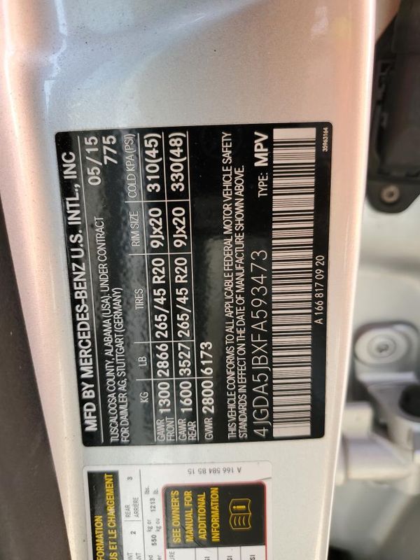 2015 MERCEDES-BENZ ML 350 ML350