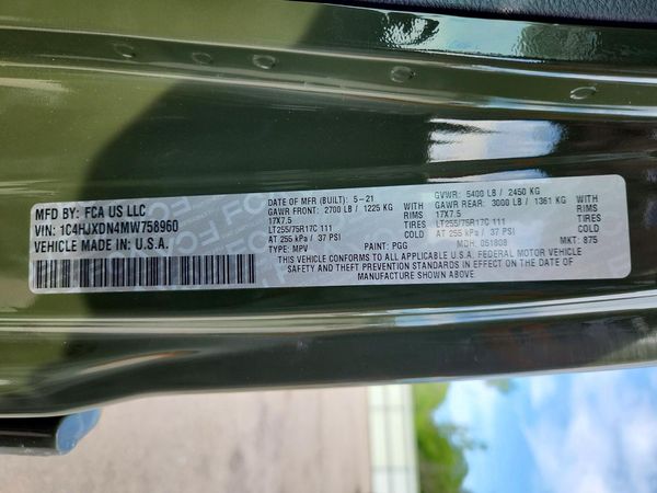 2021 JEEP WRANGLER UNLIMITED Unlimited Sport