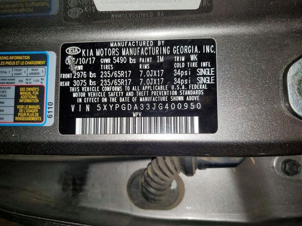 2018 KIA SORENTO L, LX