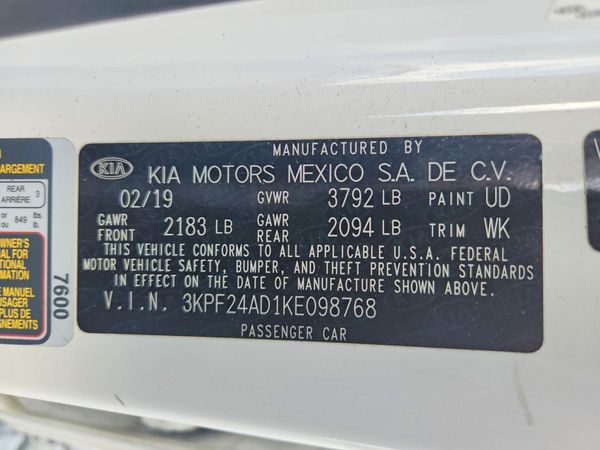 2019 KIA FORTE FE/LX/LXS