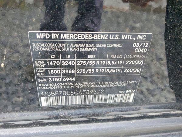 2012 MERCEDES-BENZ GL GL450 4-MATIC