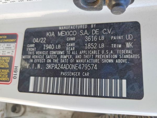 2022 KIA RIO LX, S