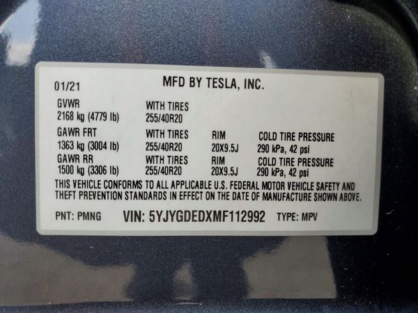2021 TESLA MODEL Y
