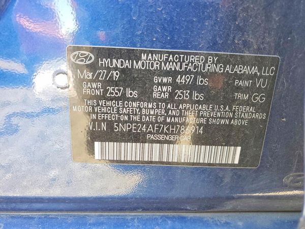 2019 HYUNDAI SONATA Eco Turbo, SE
