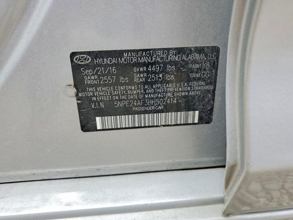 2017 HYUNDAI SONATA SE, Eco