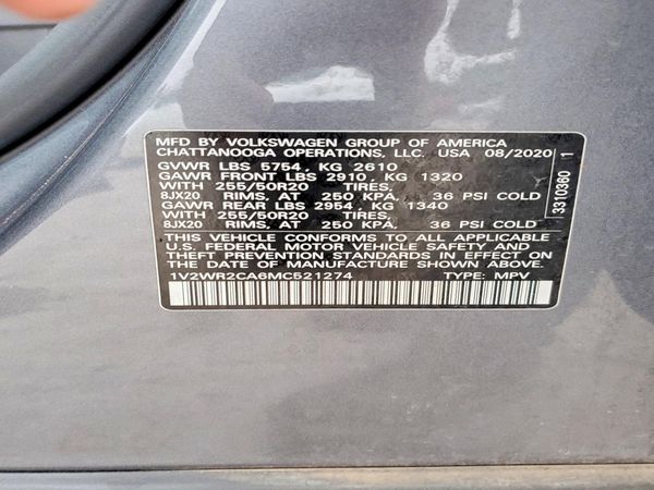 2021 VOLKSWAGEN ATLAS SE w/ Tech