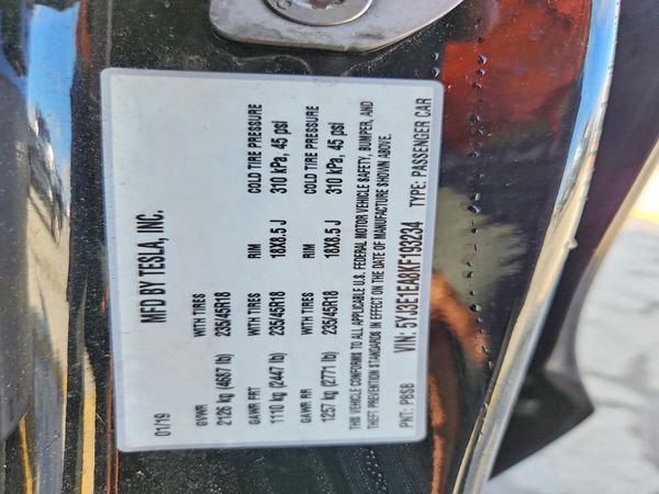 2019 TESLA MODEL 3