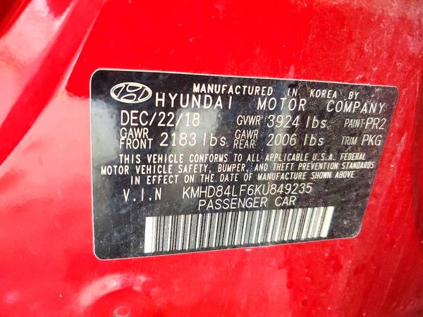 2019 HYUNDAI ELANTRA