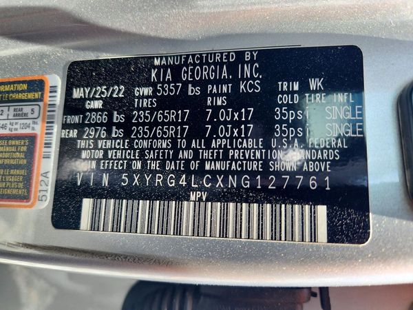 2022 KIA SORENTO LX