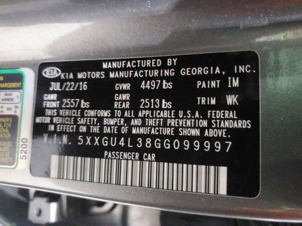 2016 KIA OPTIMA GLS, JSL