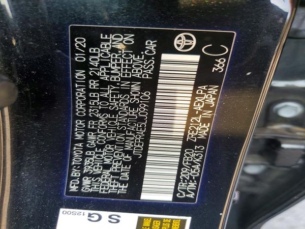 2020 TOYOTA COROLLA LE