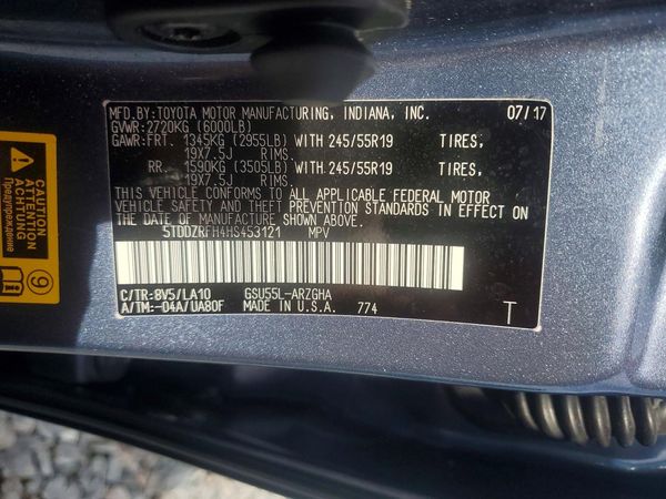 2017 TOYOTA HIGHLANDER Ltd/Ltd Platinum